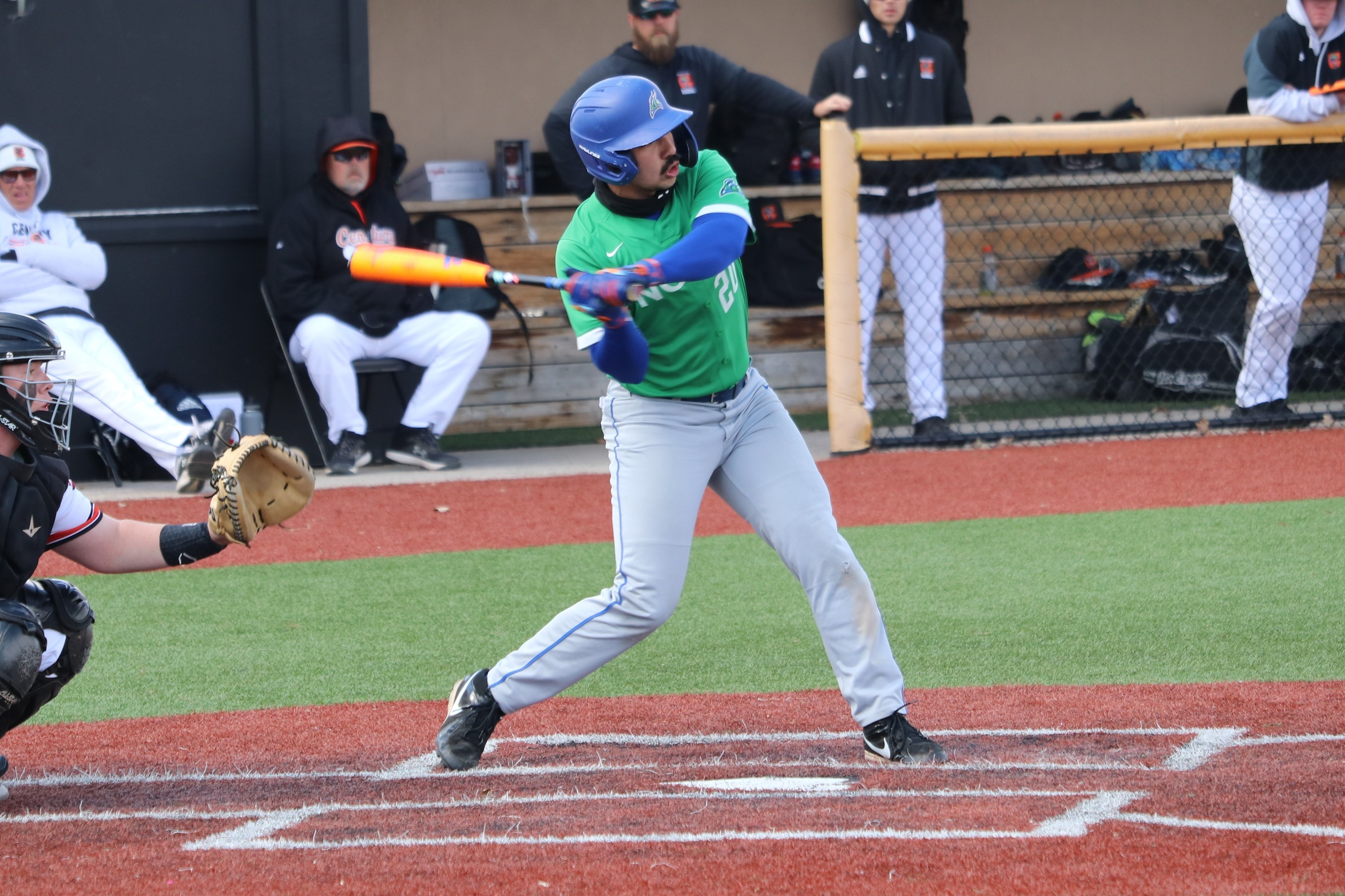 Hector Araguayan taking a swing at the plate