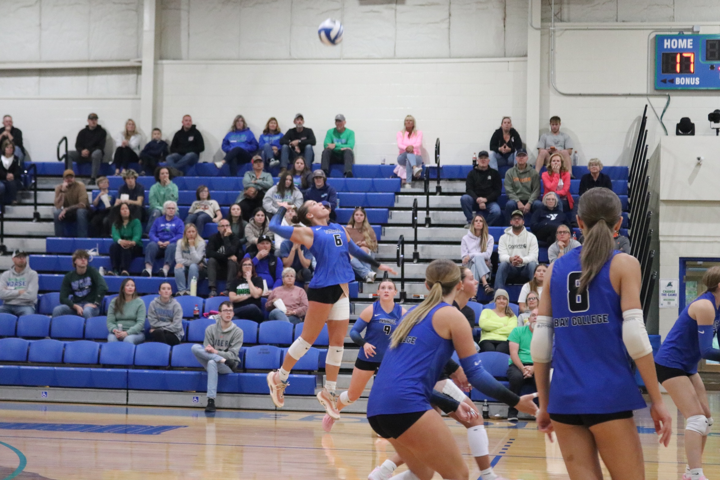 Mia Hauser goes up for a kill